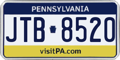 PA license plate JTB8520