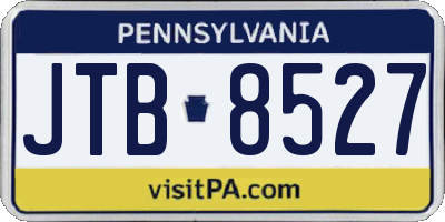 PA license plate JTB8527