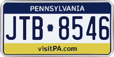 PA license plate JTB8546