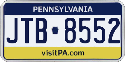 PA license plate JTB8552