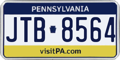 PA license plate JTB8564