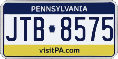 PA license plate JTB8575