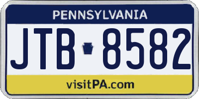 PA license plate JTB8582