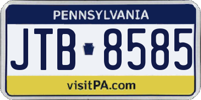 PA license plate JTB8585