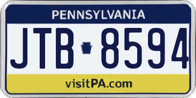 PA license plate JTB8594