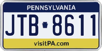 PA license plate JTB8611