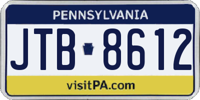 PA license plate JTB8612