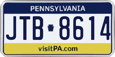 PA license plate JTB8614