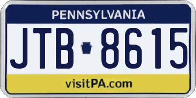 PA license plate JTB8615
