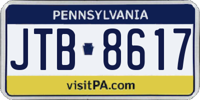PA license plate JTB8617