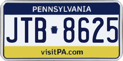 PA license plate JTB8625