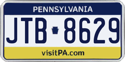 PA license plate JTB8629