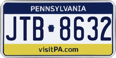 PA license plate JTB8632