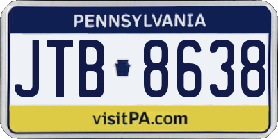 PA license plate JTB8638