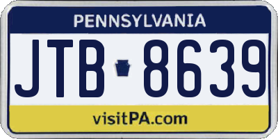 PA license plate JTB8639