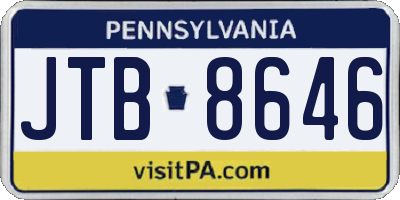 PA license plate JTB8646