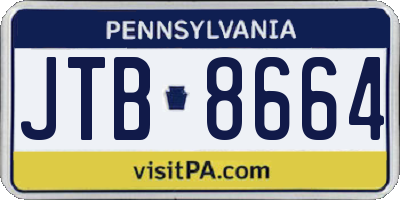 PA license plate JTB8664