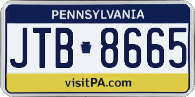 PA license plate JTB8665