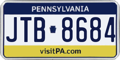 PA license plate JTB8684