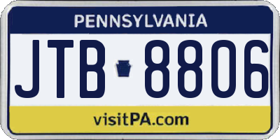 PA license plate JTB8806