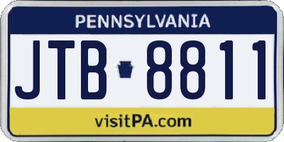 PA license plate JTB8811