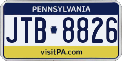 PA license plate JTB8826