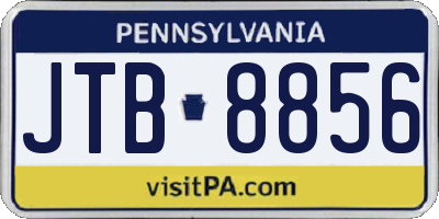 PA license plate JTB8856