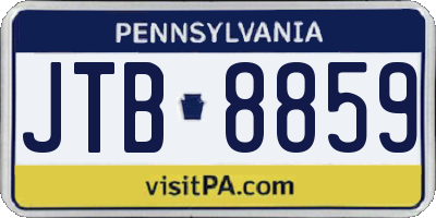 PA license plate JTB8859