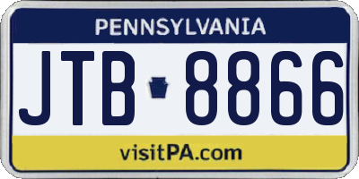 PA license plate JTB8866