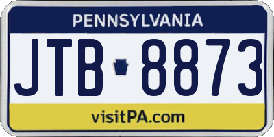 PA license plate JTB8873