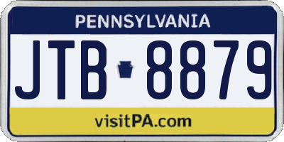 PA license plate JTB8879