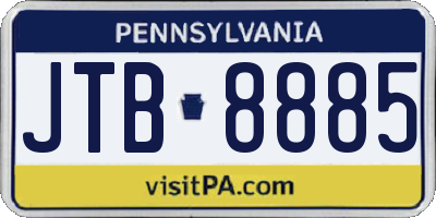 PA license plate JTB8885