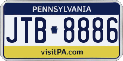 PA license plate JTB8886