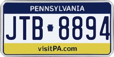 PA license plate JTB8894
