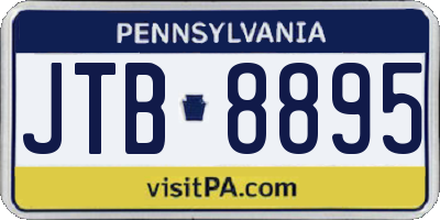 PA license plate JTB8895