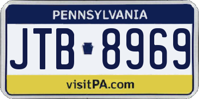 PA license plate JTB8969