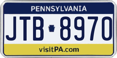 PA license plate JTB8970