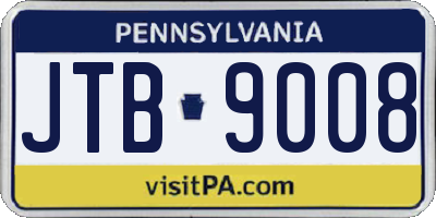 PA license plate JTB9008