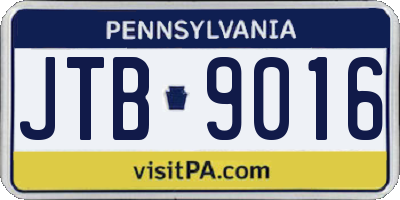 PA license plate JTB9016