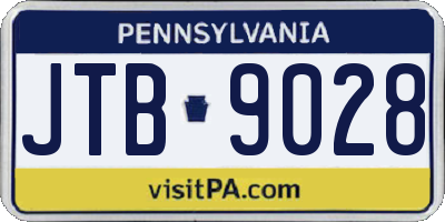 PA license plate JTB9028