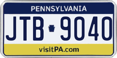 PA license plate JTB9040