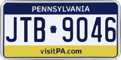 PA license plate JTB9046