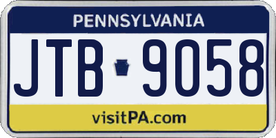 PA license plate JTB9058