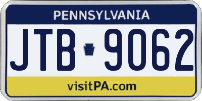 PA license plate JTB9062