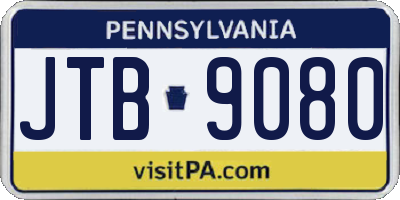 PA license plate JTB9080