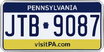 PA license plate JTB9087