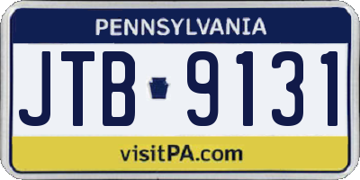 PA license plate JTB9131