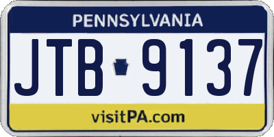 PA license plate JTB9137