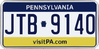 PA license plate JTB9140