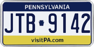 PA license plate JTB9142